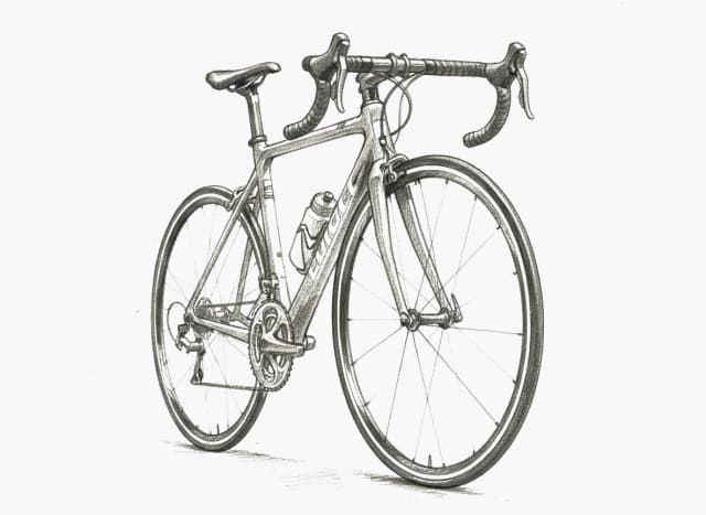 Road bike illustration representing AI cycling coach conversation