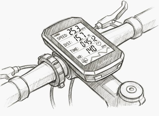 Cycling computer syncing ride data with Strava and Veloi